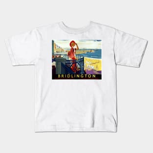 Vintage Travel Poster England Bridlington its quicker by rail Kids T-Shirt